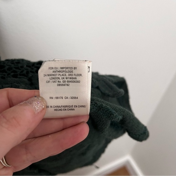 ANTHROPOLOGIE Maeve Tierra Green Dropwaist Linen Dress Size XS Petite - Picture 8 of 8